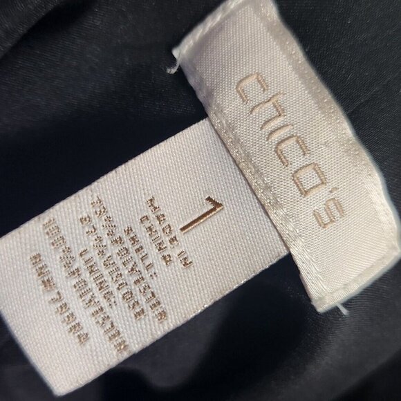 Chicos Earlene Textured Gray Silver Textured Jacket Blazer Open Lined Size 1 M - Picture 7 of 7